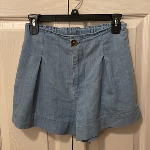 Blue jeans breathable flouncy summer shorts